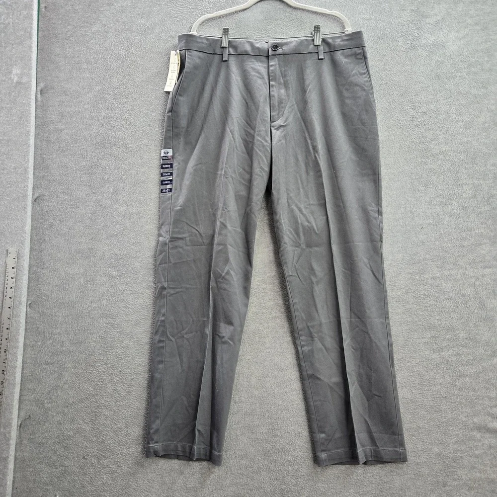 Dockers Men Pants 38X31 Gray Khakis Twill Button 31